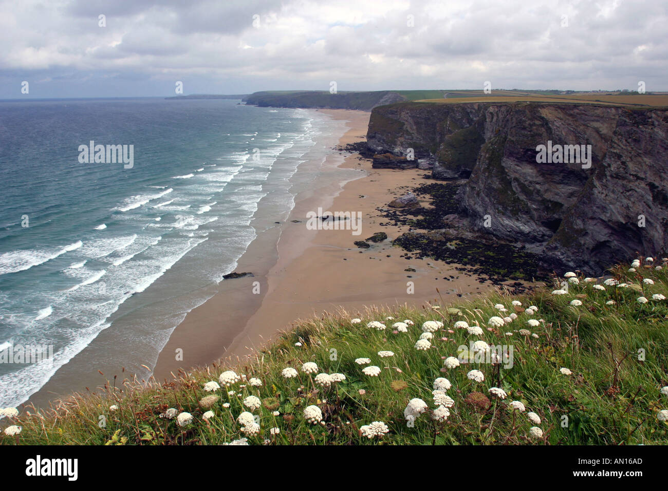 Cornwall Watergate Bay in der Nähe von Newquay an der Nordküste Stockfoto