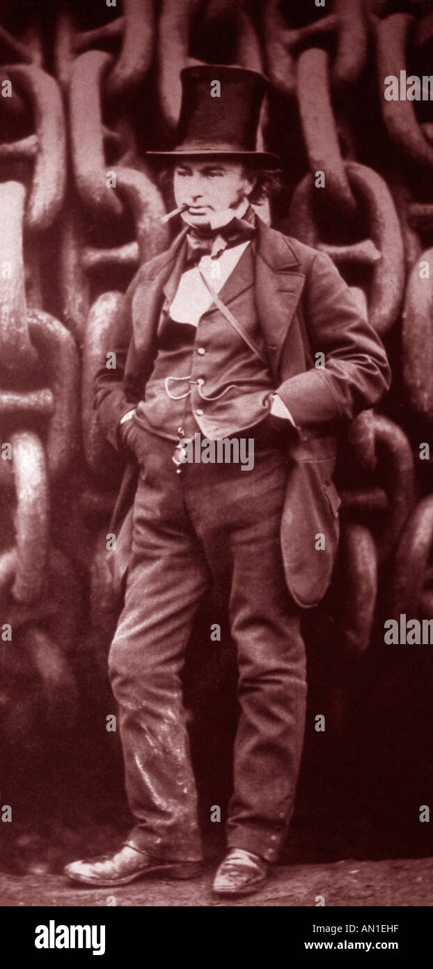 Isambard Kingdom Brunel dem berühmten englischen viktorianischen Ingenieur und Erfinder in legendären pose Stockfoto