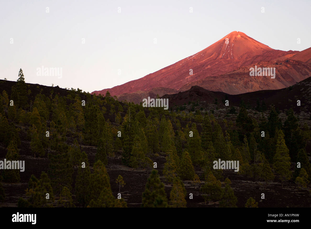 Kanaren Teneriffa Nationalpark de Las Canadas del Teide Blick Auf Pico del Teide Stockfoto