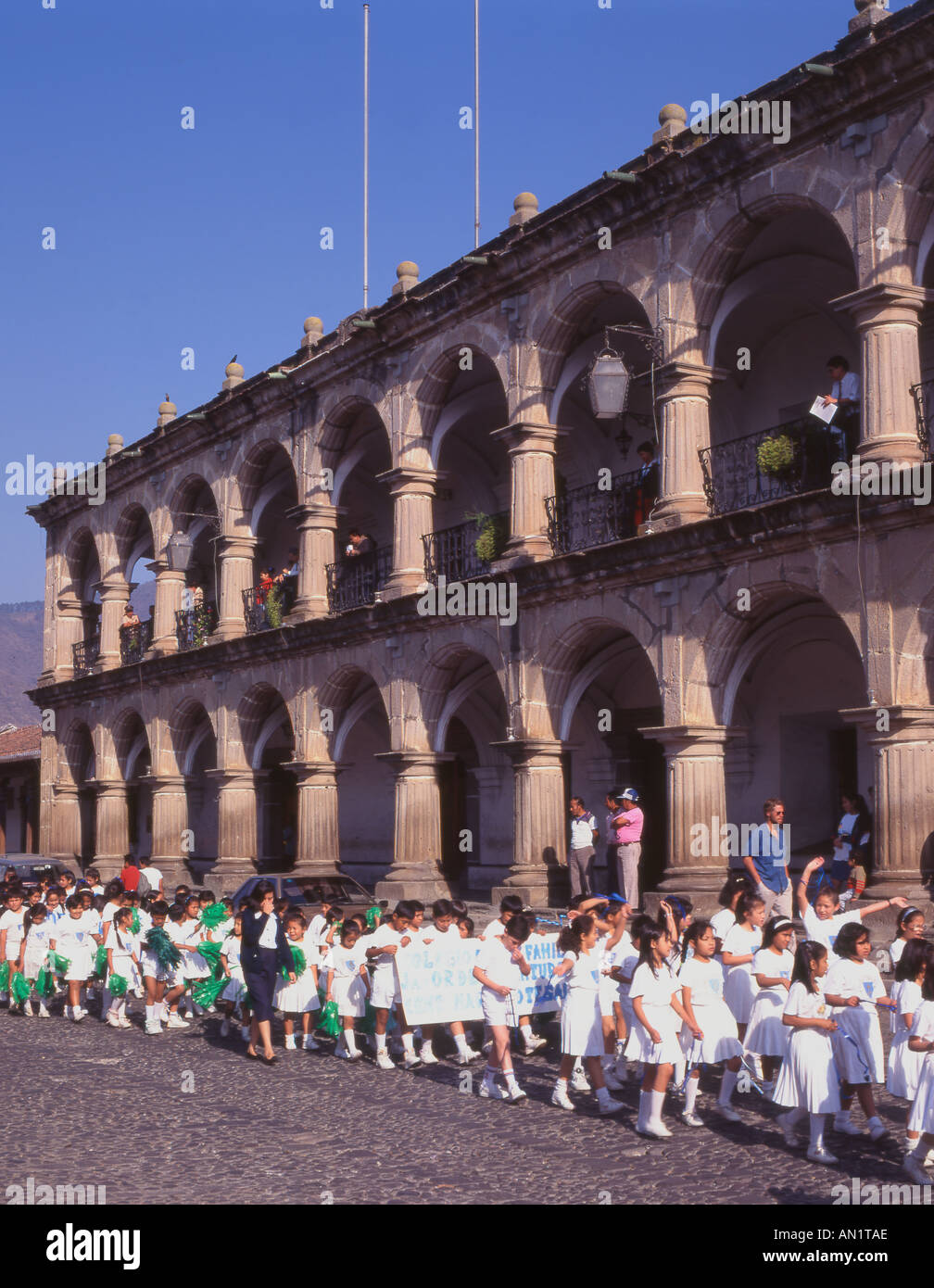 Antigua Guatemala Schulkinder Stockfoto