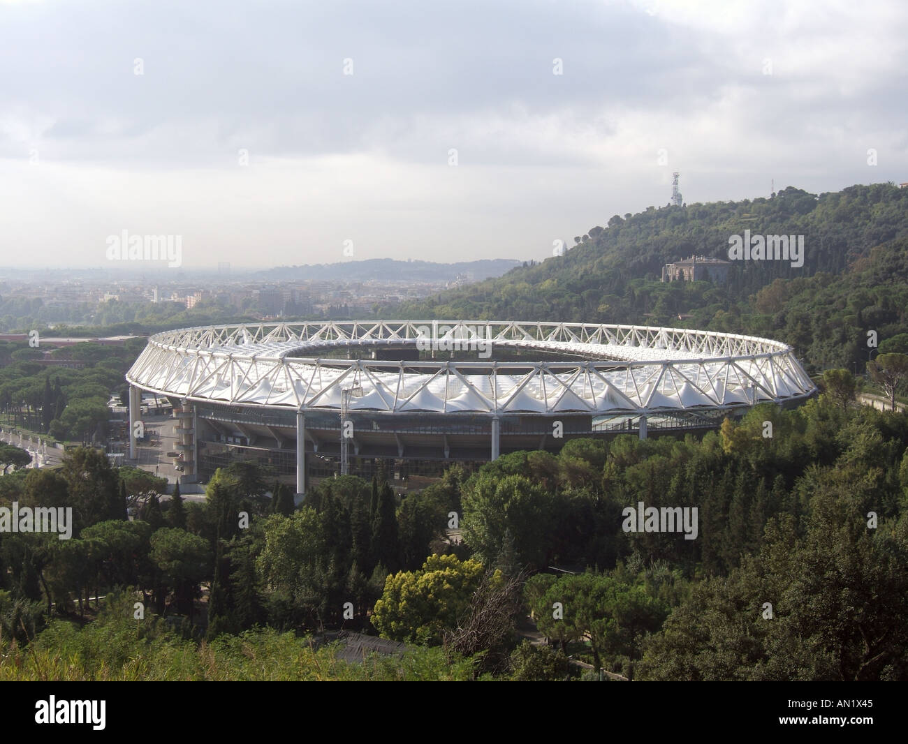 Luftaufnahme Des Olympiastadion Rom Stockfotografie Alamy