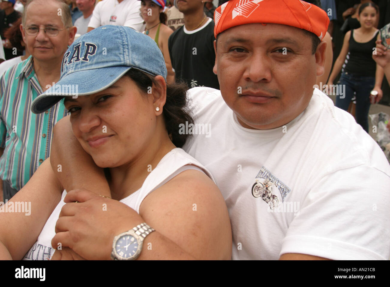 Miami Florida, Little Havana, Kuba, Immigration, Hispanic Latin Latino ethnischen Einwanderer Minderheit, Calle Ocho Festival, Festivals, celebraio Stockfoto