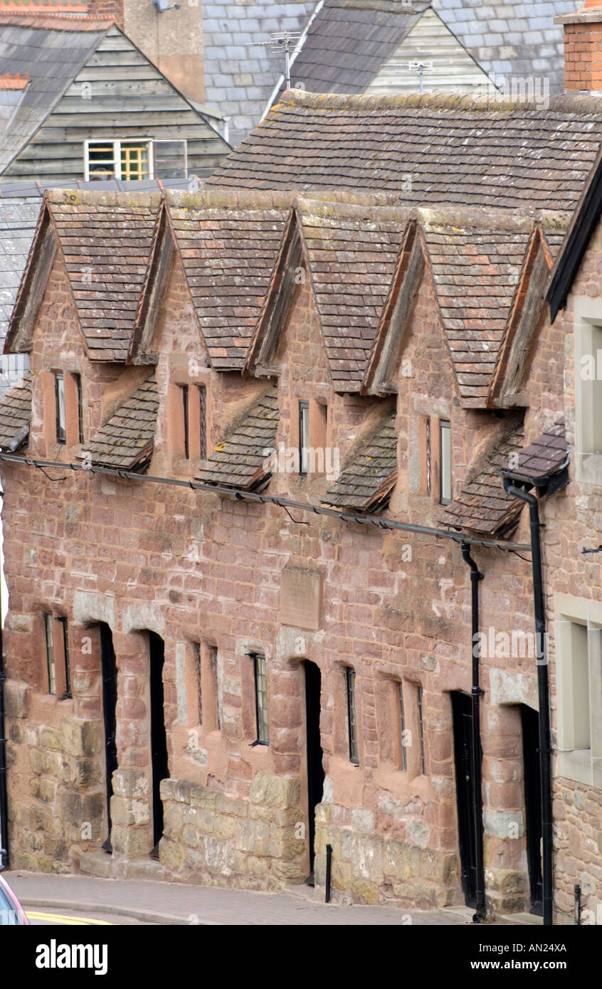 Tudor fronted Rudhall Armenhäuser repariert 1575 in Ross am Wye Herefordshire England UK Stockfoto