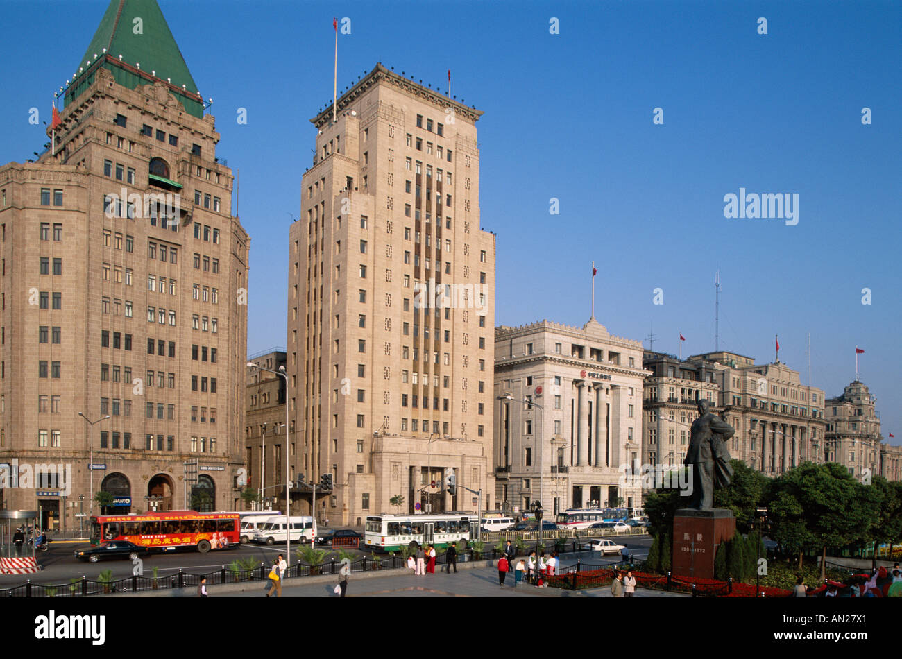 Die Bund/kolonialen Gebäuden/Historischen 1920er Architektur, Shanghai, China Stockfoto