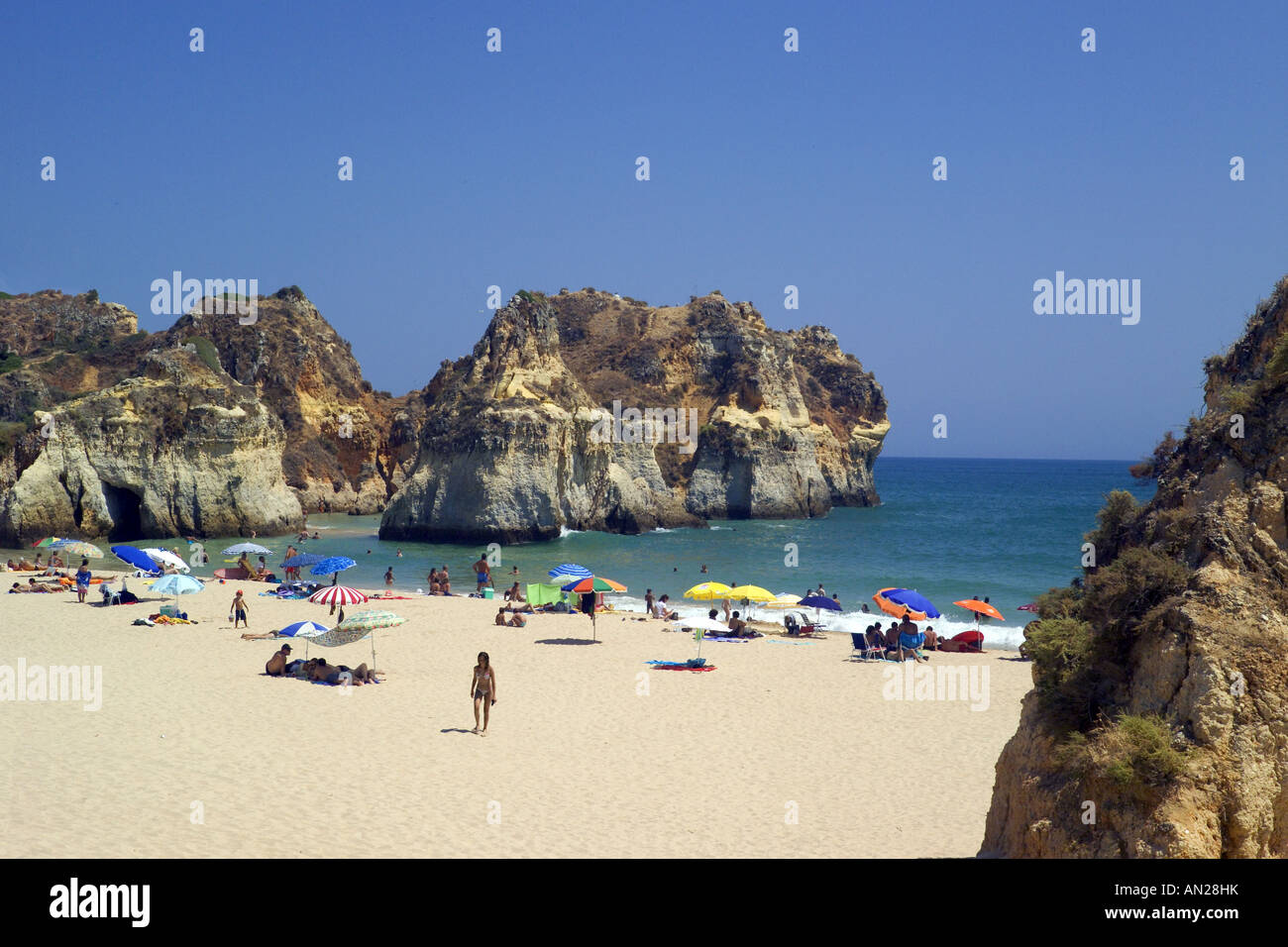 Algarve, Alvor Strand-Szene Stockfoto