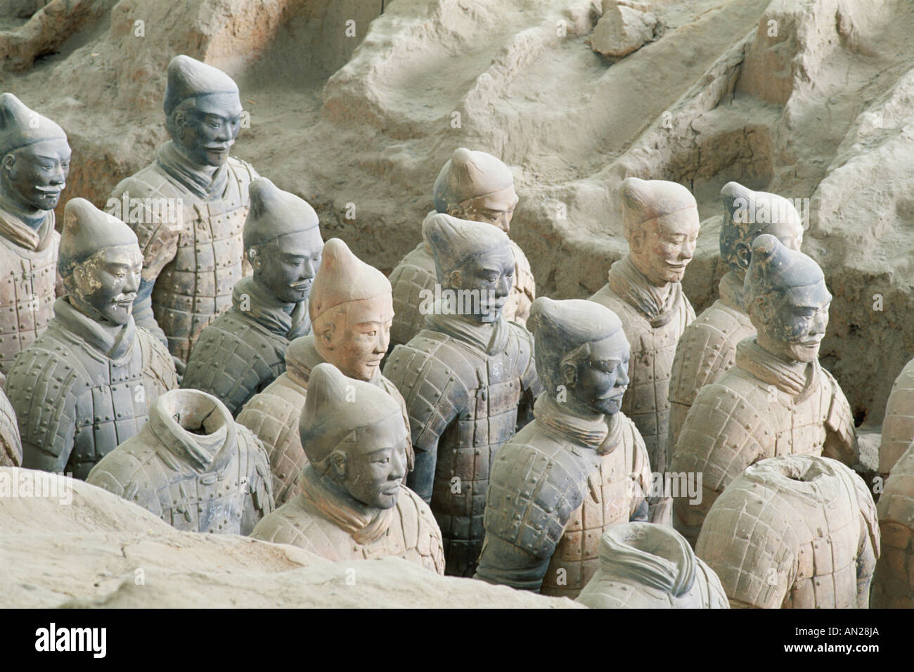 Terrakotta-Krieger / Terrakotta-Armee (Qin-Dynastie), Xian, Provinz Shaanxi, China Stockfoto