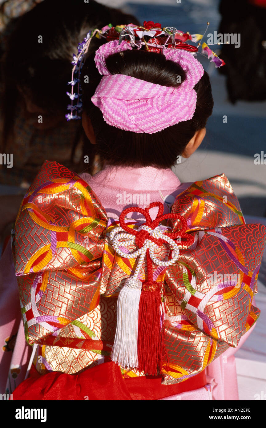 Tracht / Kimono / gebunden Seide Gürtel (Obi), Japan Stockfoto
