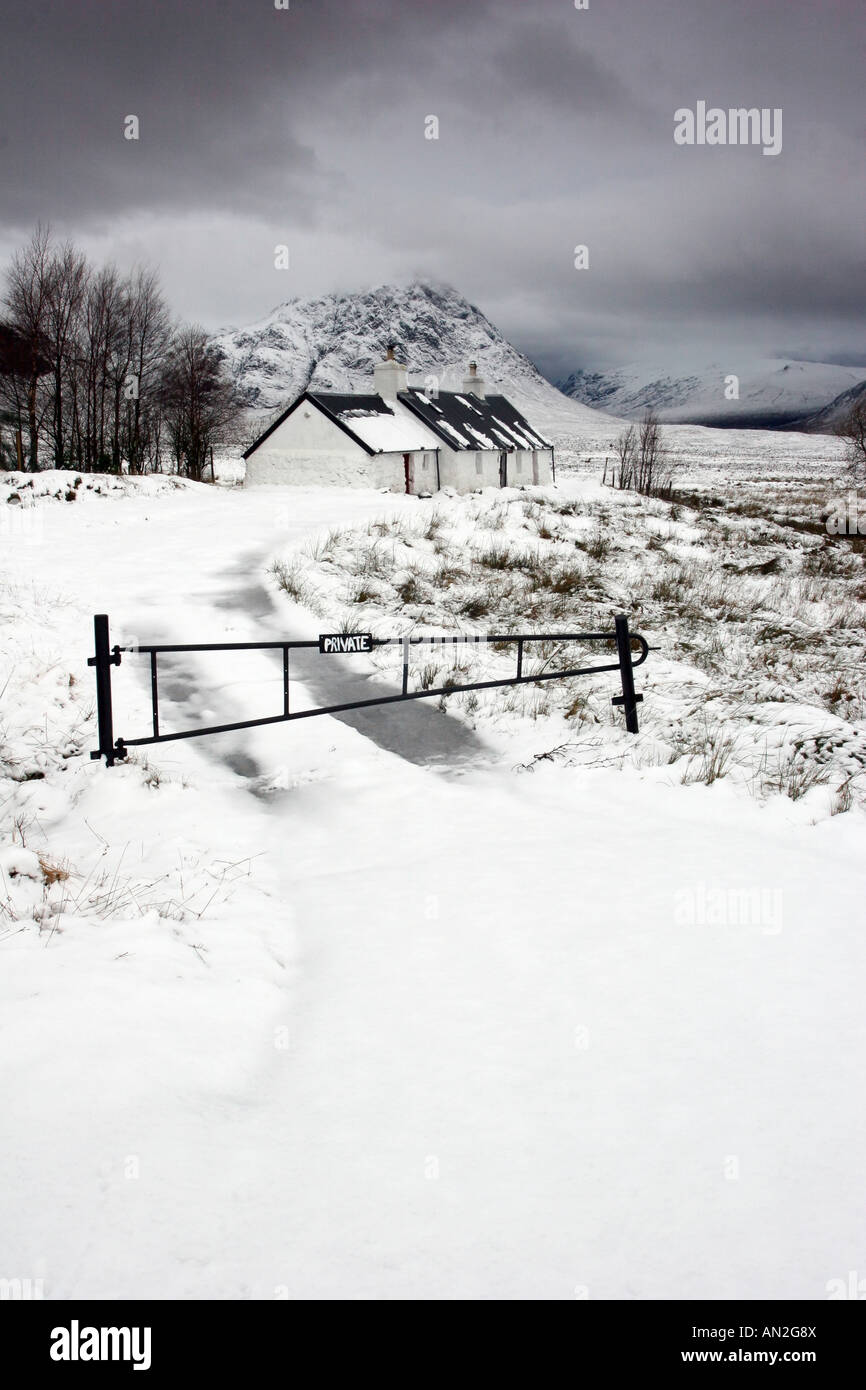 BlackRock Cottage auf Rannoch Moor Stockfoto