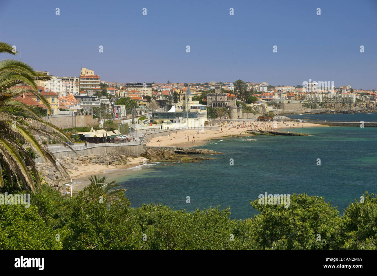 Costa De Lisboa, Portugal, Estoril, allgemeine Ansicht von Stadt und Strand Stockfoto