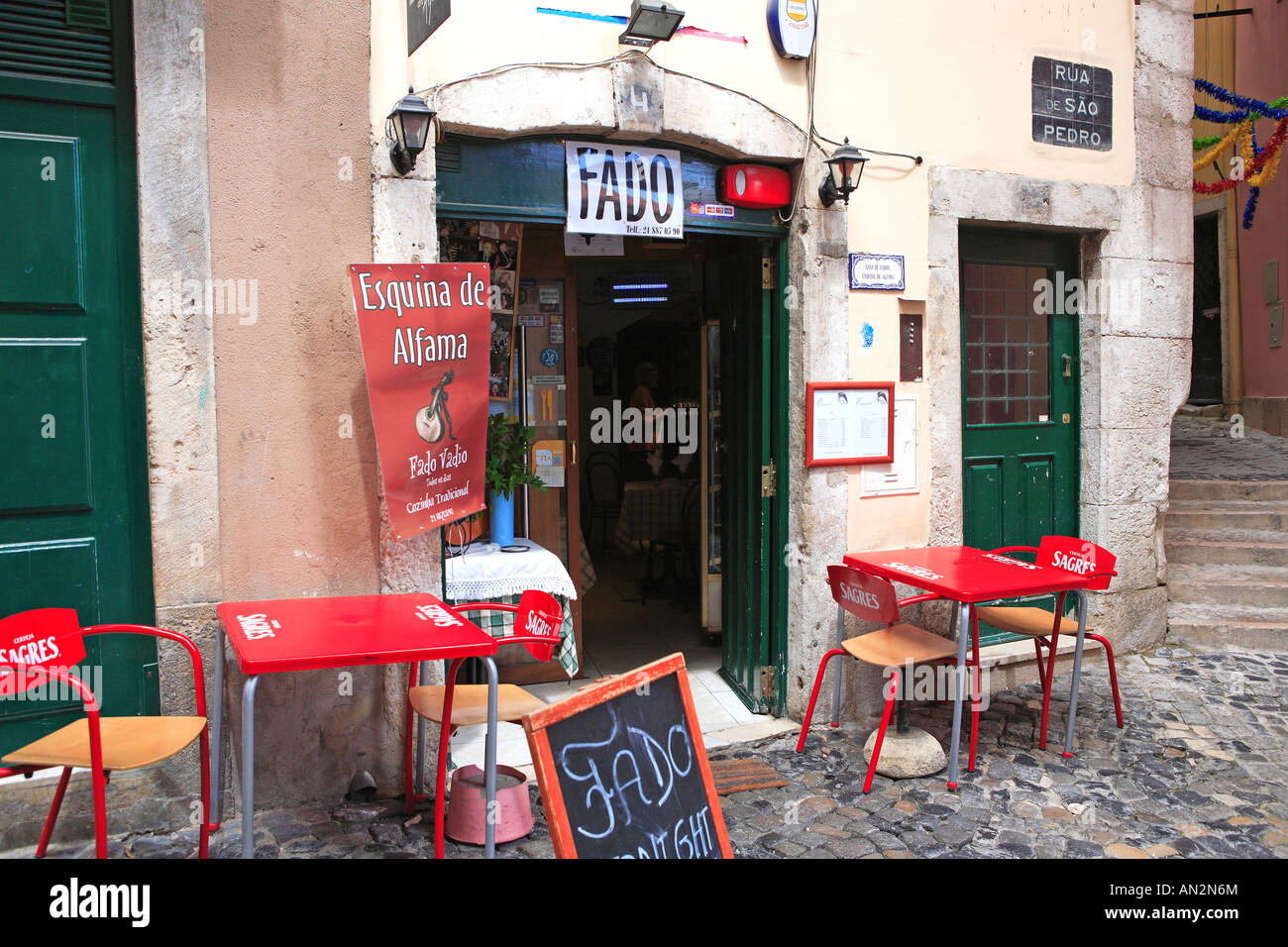 Portugal, Lissabon, Alfama, Fado Restaurant Stockfoto