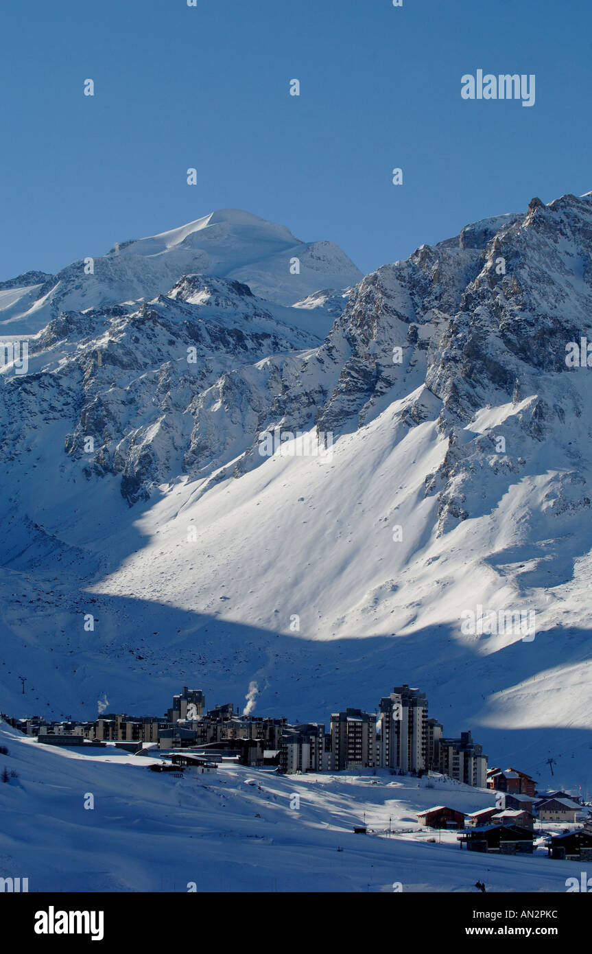 Skigebiet Tignes Val Claret, Frankreich Stockfoto