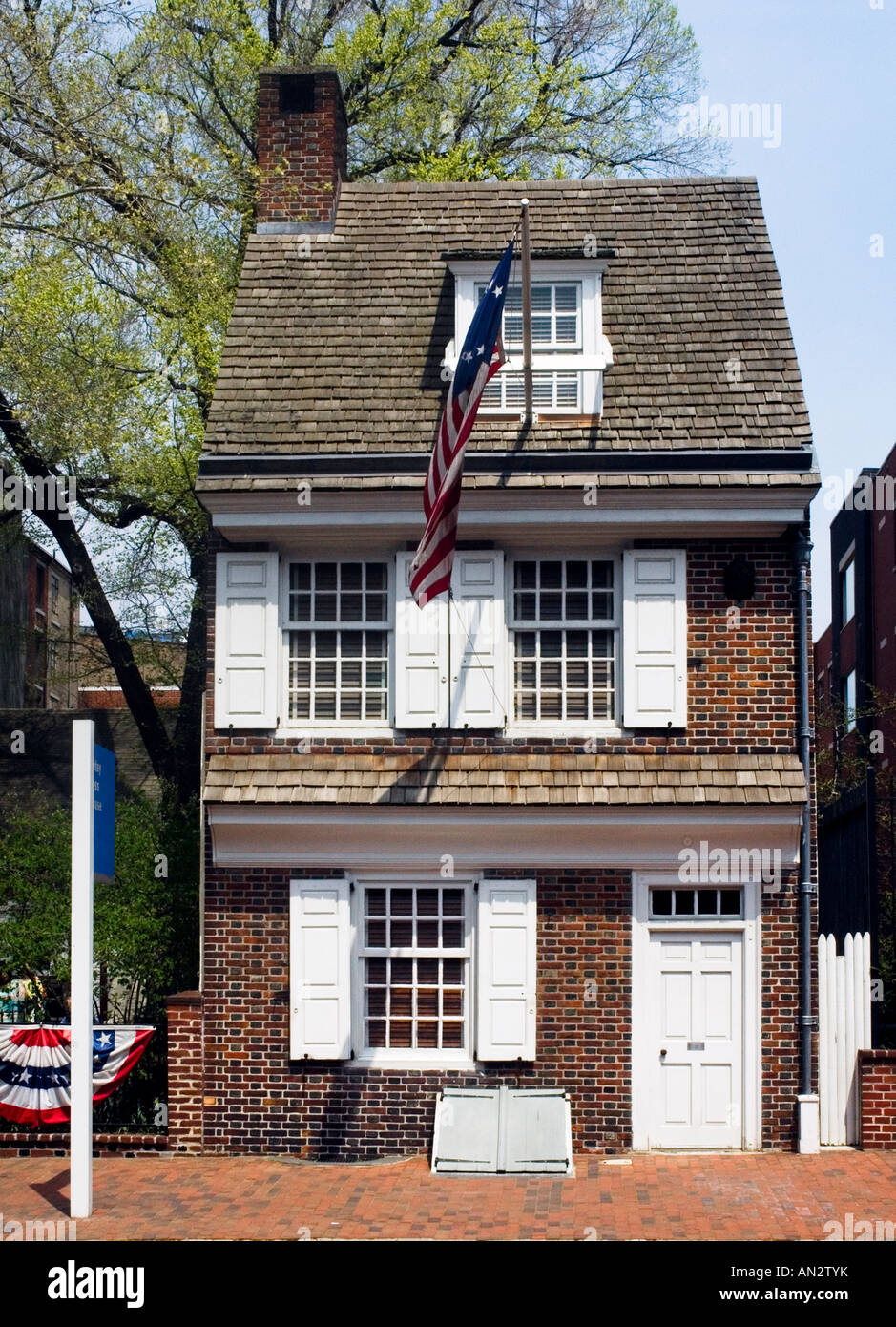 Haus der Besty Ross Hersteller von die erste amerikanische Flagge Betsy Ross House nationalen Schrein 239 Arch St Philadelphia Pa Stockfoto