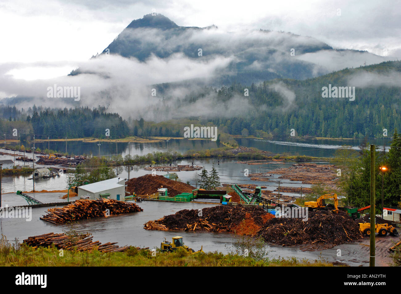 Holz-Werften an Telegraph Cove Vancouver Island, British Columbia. Kanada.  BCX 0229. Stockfoto