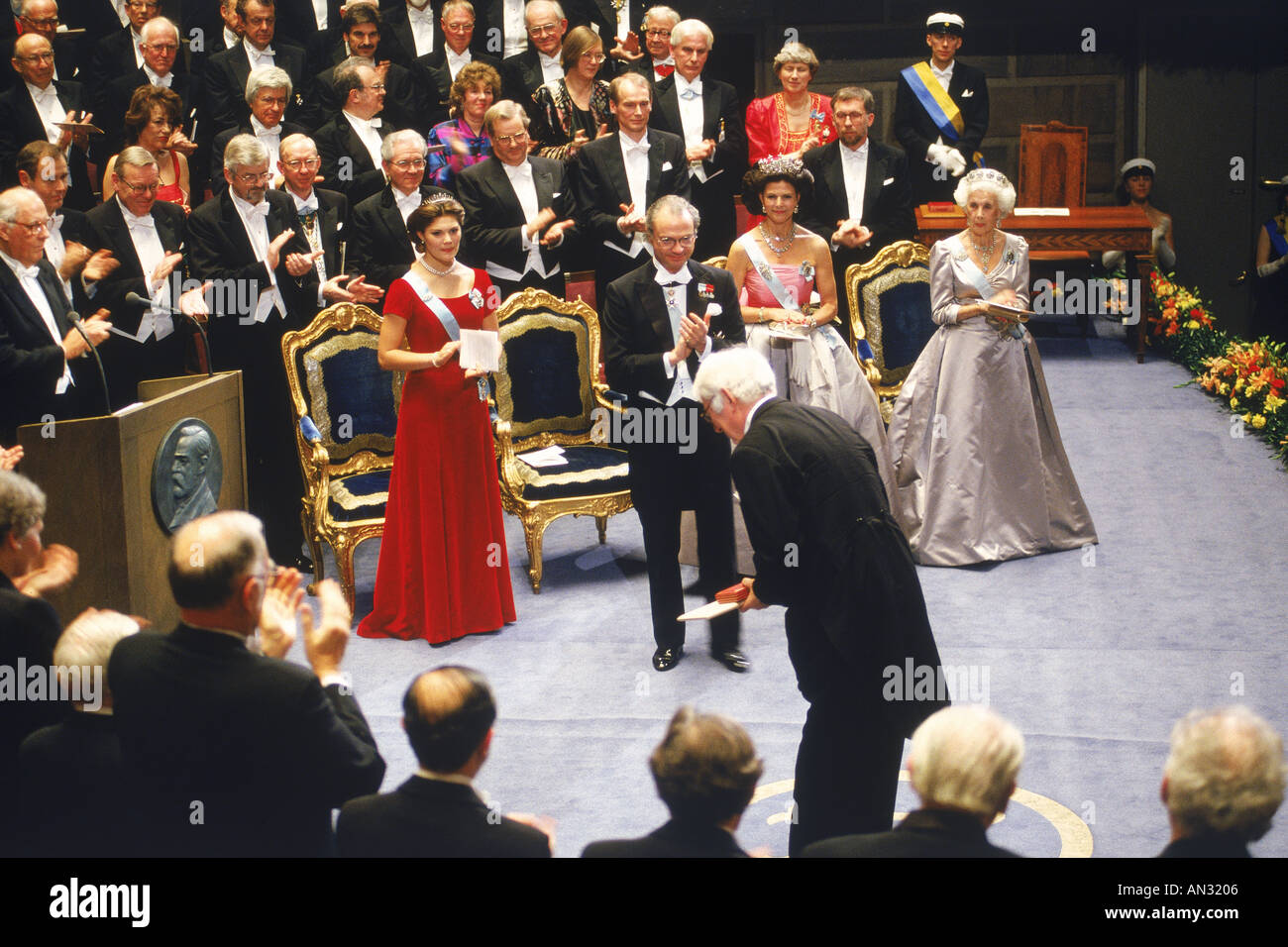 Nobel Awards mit Königsfamilie und Nobel Preisträgern im Stockholmer Konzerthaus Stockfoto