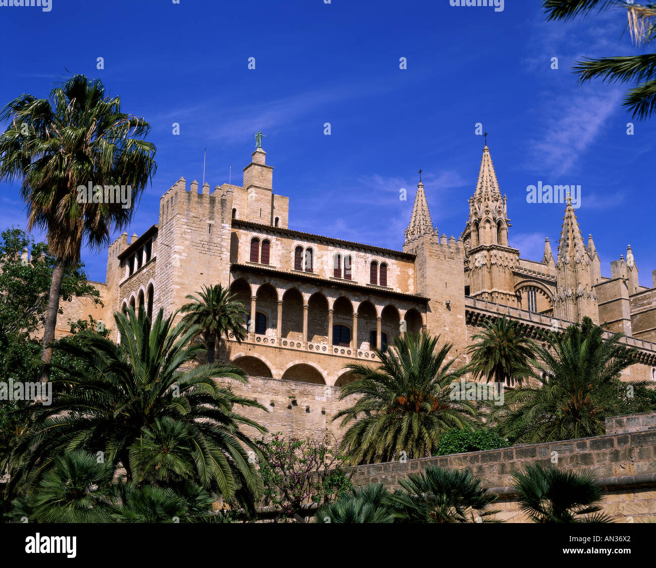 Almudaina Palast, Palma De Mallorca, Balearen / Mallorca, Spanien Stockfoto