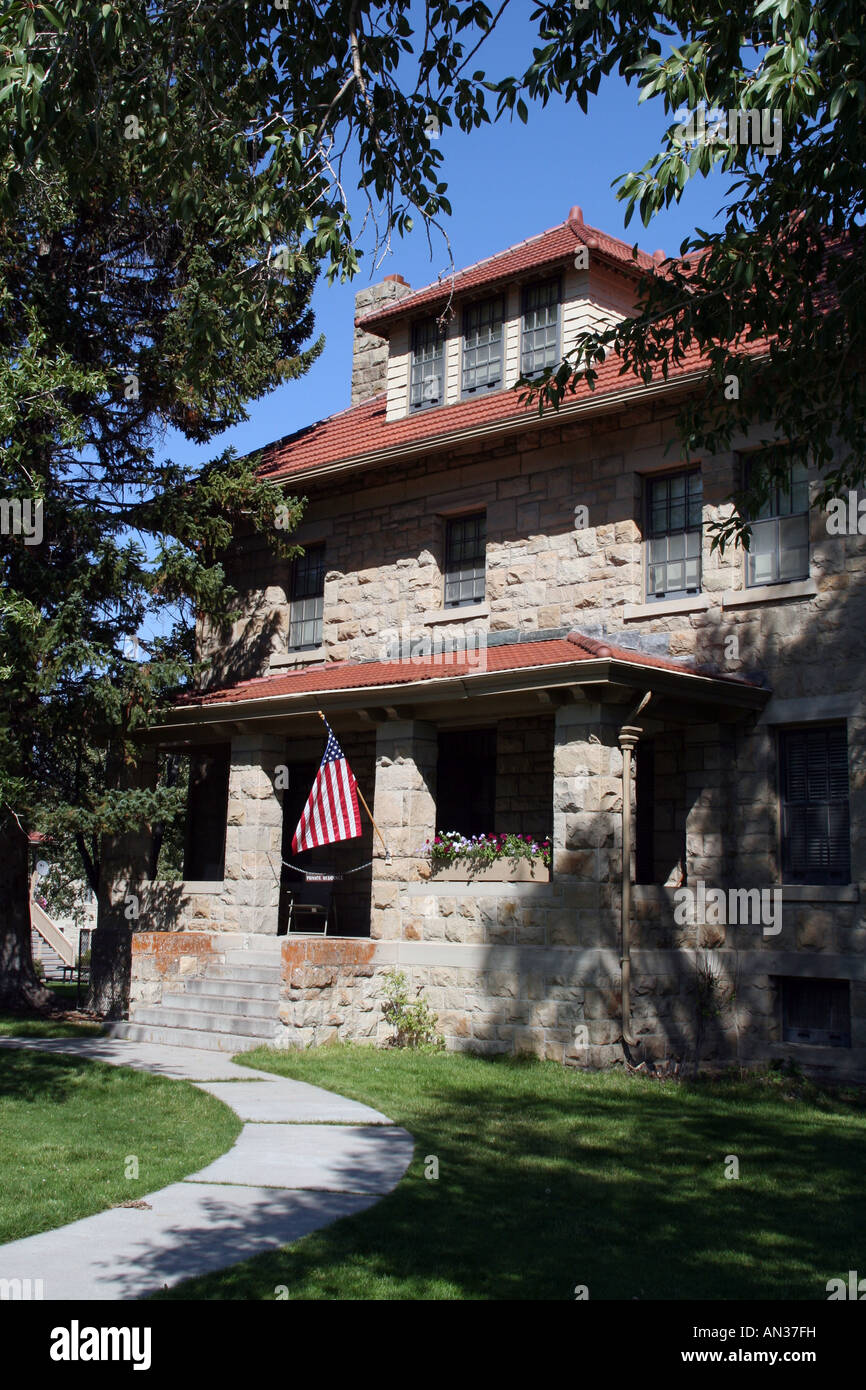 Historischen Officers' Row, Fort Yellowstone, Mammoth Hot Springs, Yellowstone-Nationalpark Stockfoto