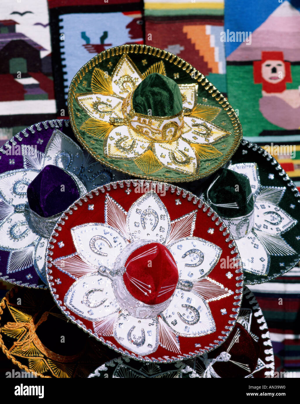 Souvenir-Shop / Sombreros, Cancun, Yucatan, Mexiko Stockfoto