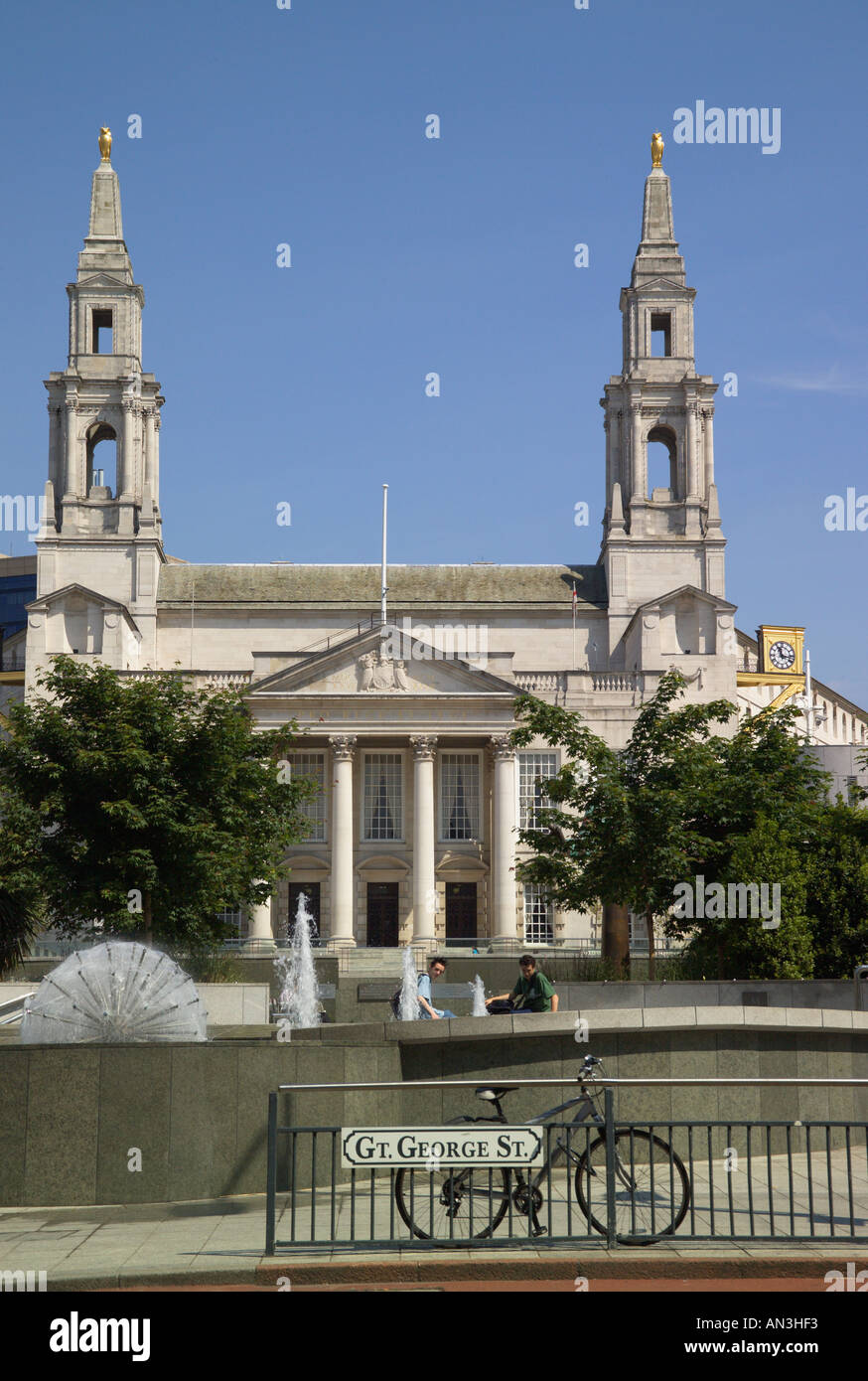 "Stadthalle" "Mandela Gärten" Leeds Yorkshire Stockfoto