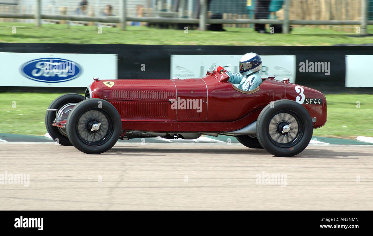 Alfa Romeo Tipo B Monposto Rennen in Goodwood Sussex England UK Stockfoto