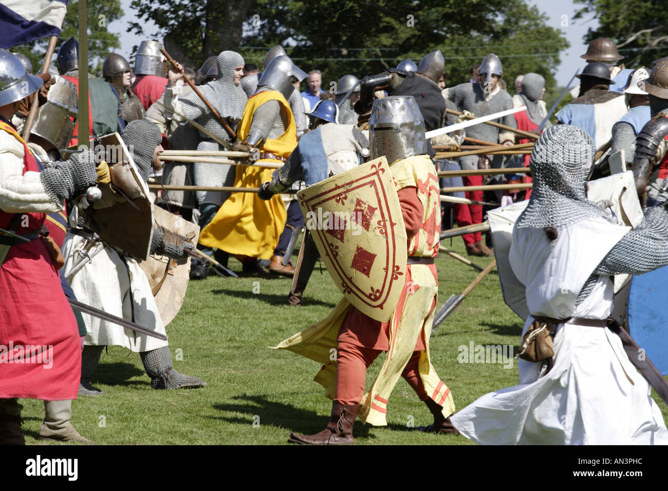 Mittelalterliche Ritter kämpfen Stockfoto