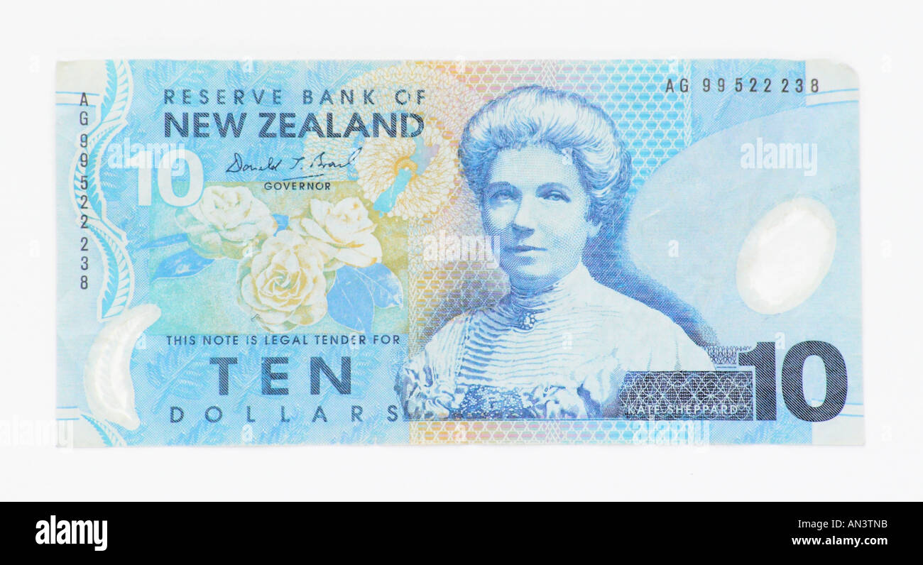 New Zealand zehn Dollar-Note Stockfoto