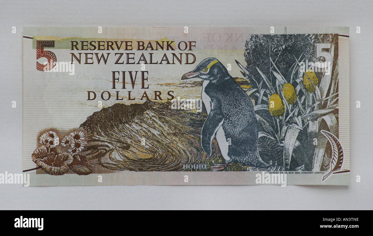 New Zealand fünf-Dollar-Note Stockfoto