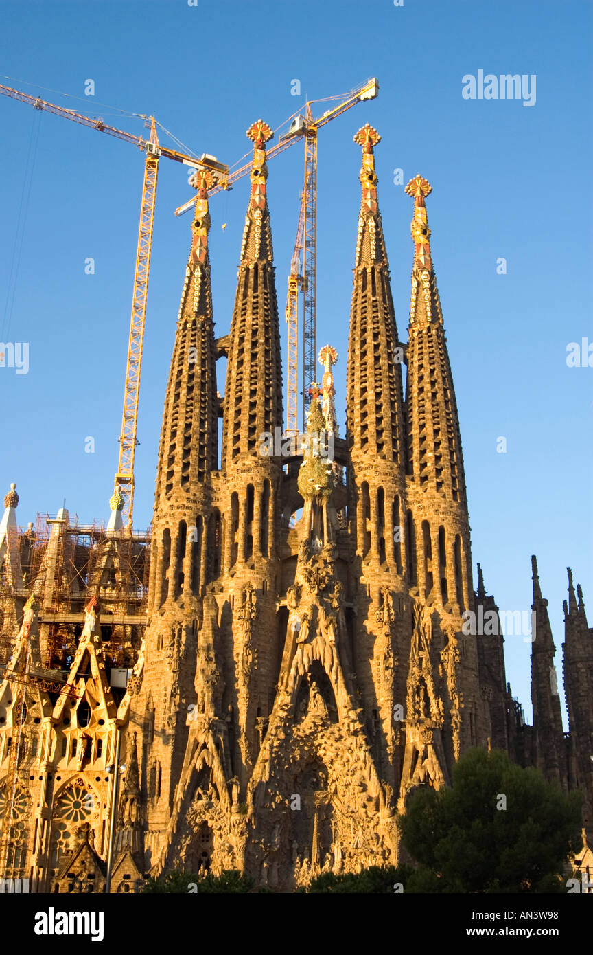 Die Krippe Fassade der Sagrada Família Kirche modernistischen Architekten Antoni Gaudí Barcelona Spanien Stockfoto
