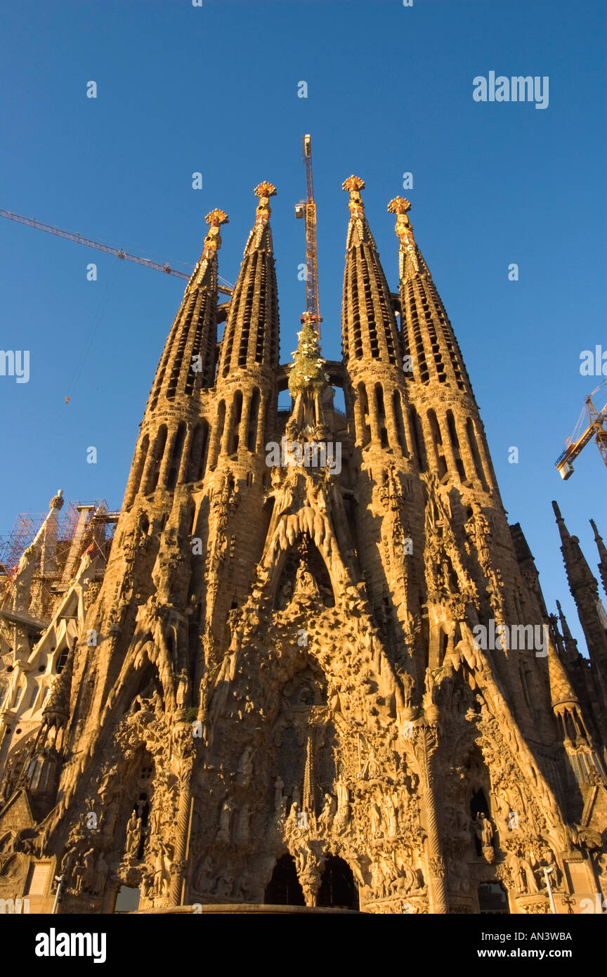 Die Krippe Fassade der Sagrada Família Kirche modernistischen Architekten Antoni Gaudí Barcelona Spanien Stockfoto