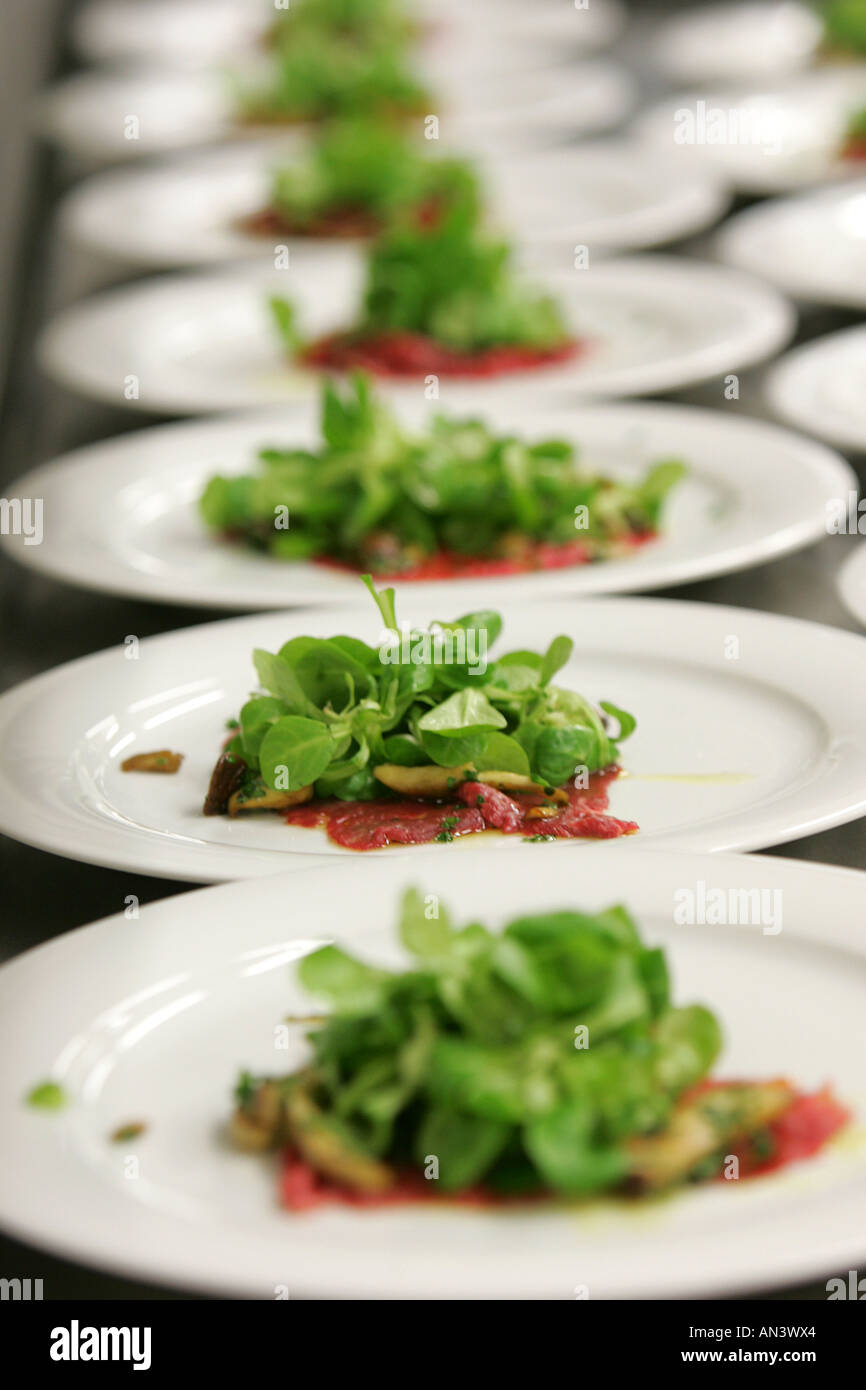 DEU, Deutschland: Lämmer Salat, Carpaccio, vom Rind, roh, marinierte ...