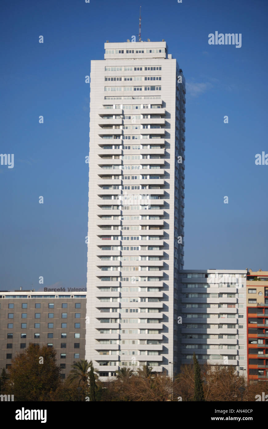 Moderne Hochhaus, Valencia, Costa del Azahar, Provinz Valencia, Spanien Stockfoto