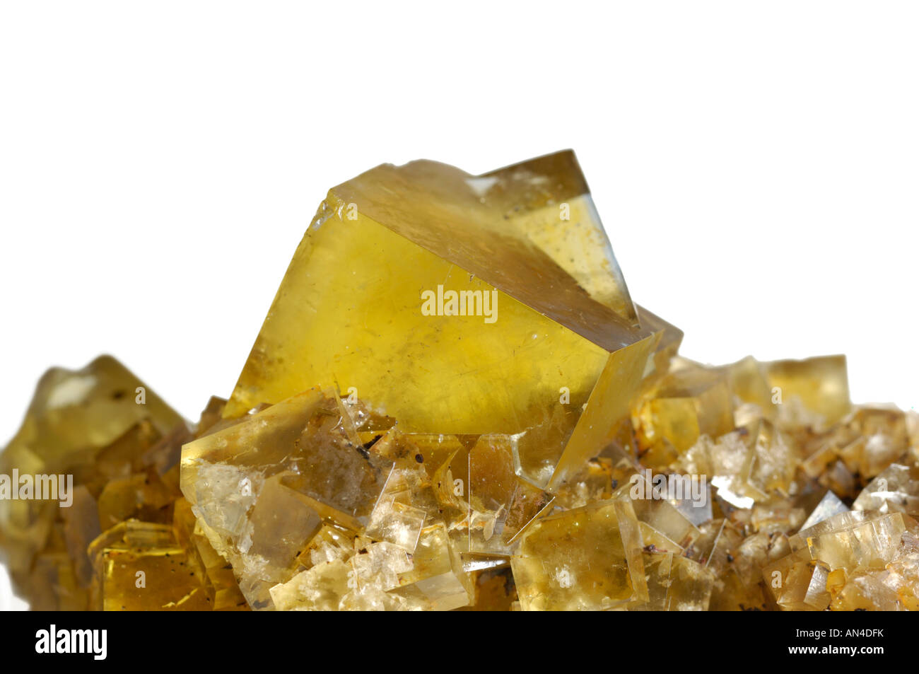 Mineralische Exemplar, Fluorit Zwilling, Hilton Mine, Scordale, Cumbria, England Stockfoto