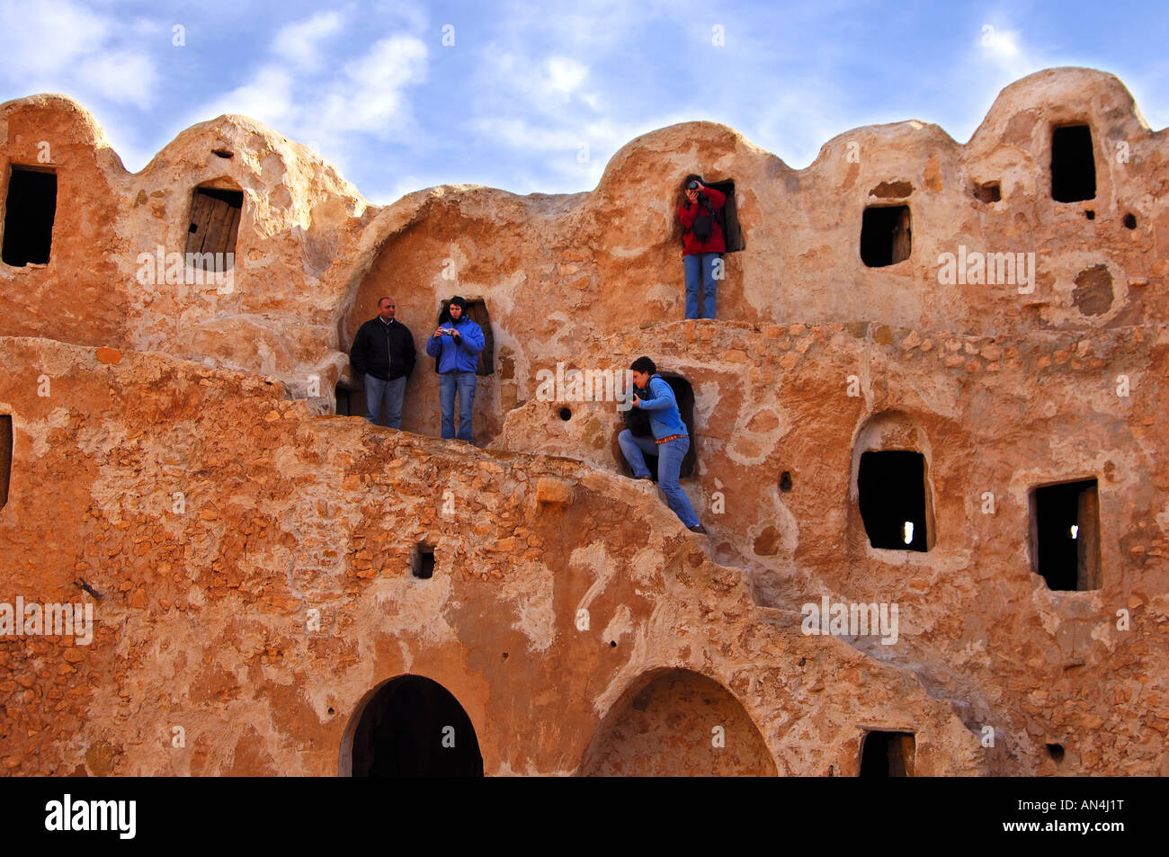 Lagerräume in der Berber Getreidespeicher Qasr al Hadj Nafusah Berge Libyen Stockfoto