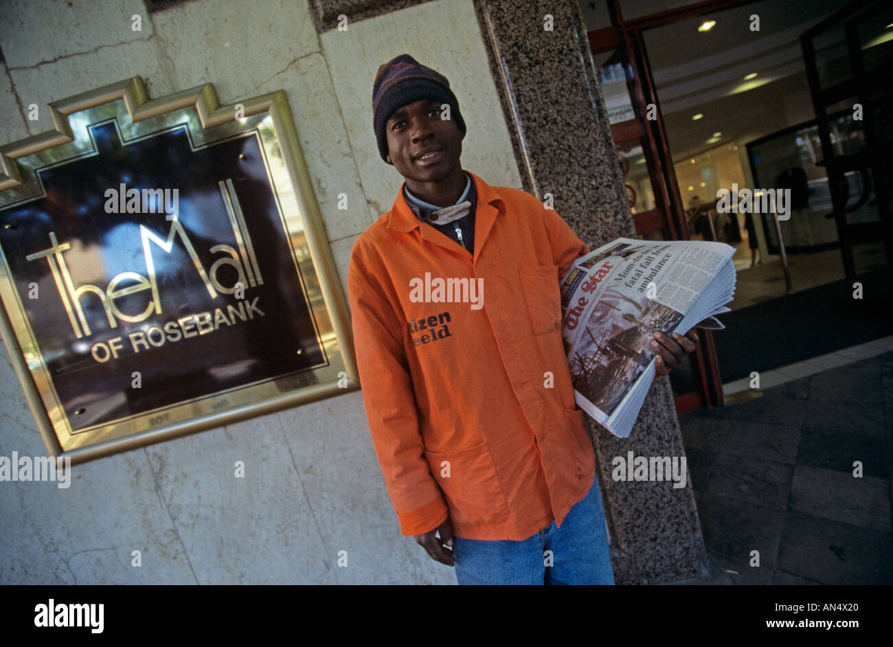 A Straßenszene in Johannesburg in Südafrika Stockfoto