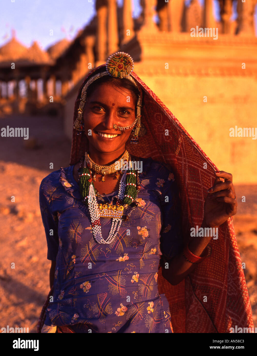 Indien Rajasthan Jaisalmer Rajasthani Frau Stockfoto
