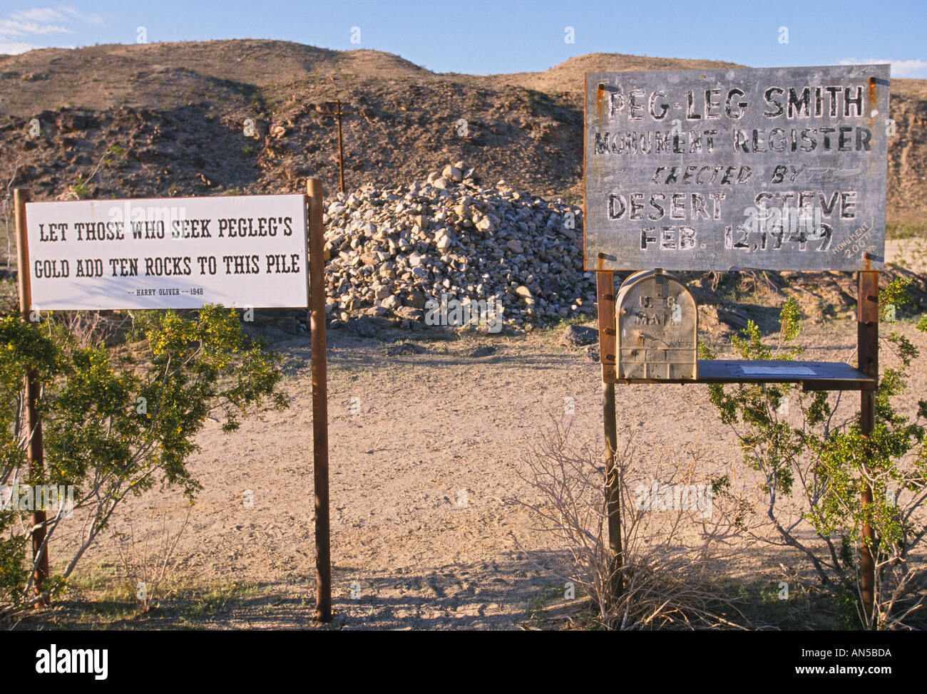 Kalifornien Anza Borrego Desert State Park Peg Leg Smith Denkmal Stockfoto