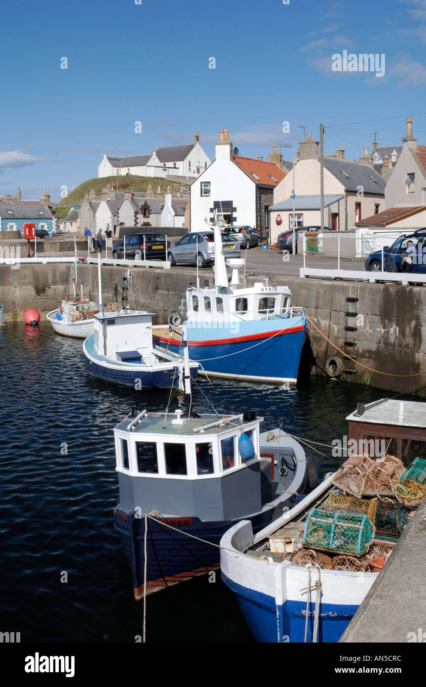 Findochty, ruhigen Fischerdorf im Nordosten, Grampian Region. Schottland.  XPL 3251-323 Stockfoto