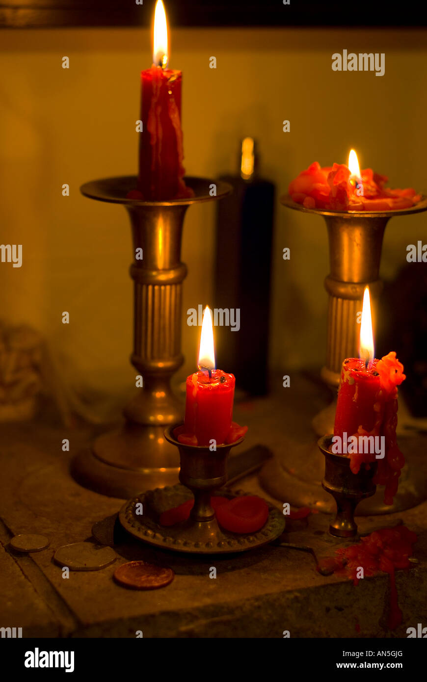 Brennenden Kerzen Stockfoto