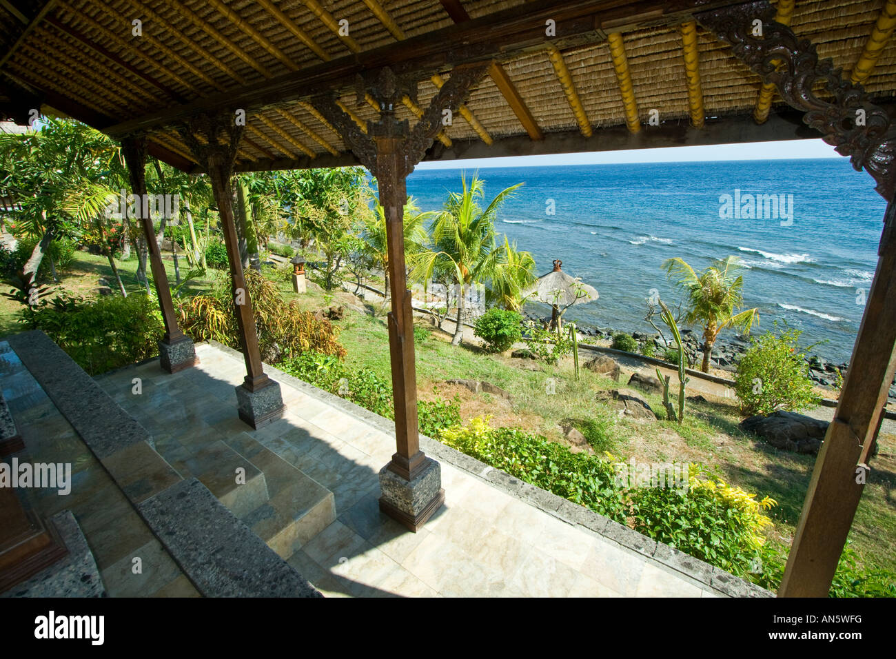 VEW aus Resort Beach Hotel Amed Bali Indonesien Stockfoto
