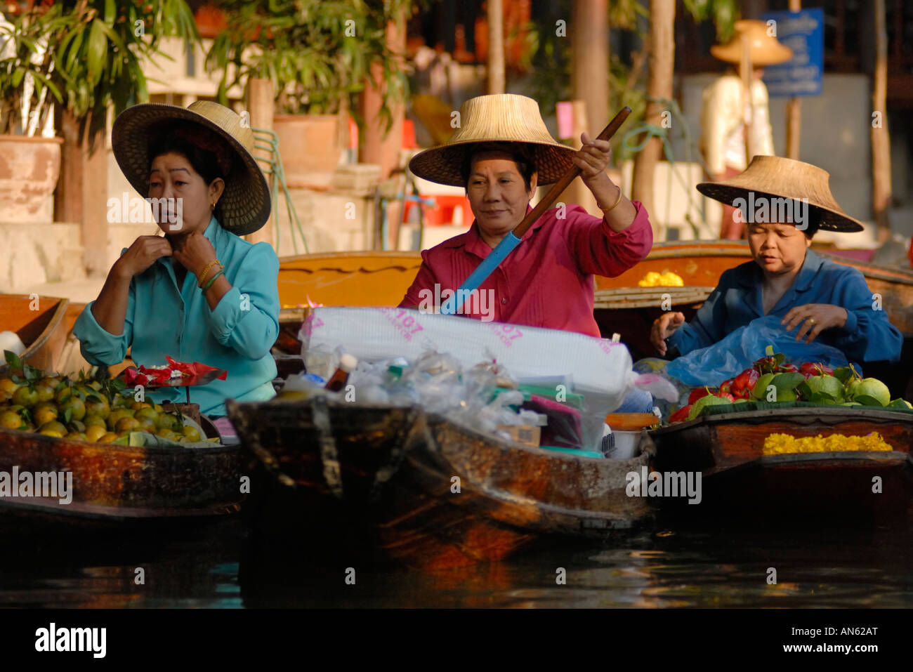 Schwimmende Markt Damnoen Saduak, Bangkok, Thailand Stockfoto