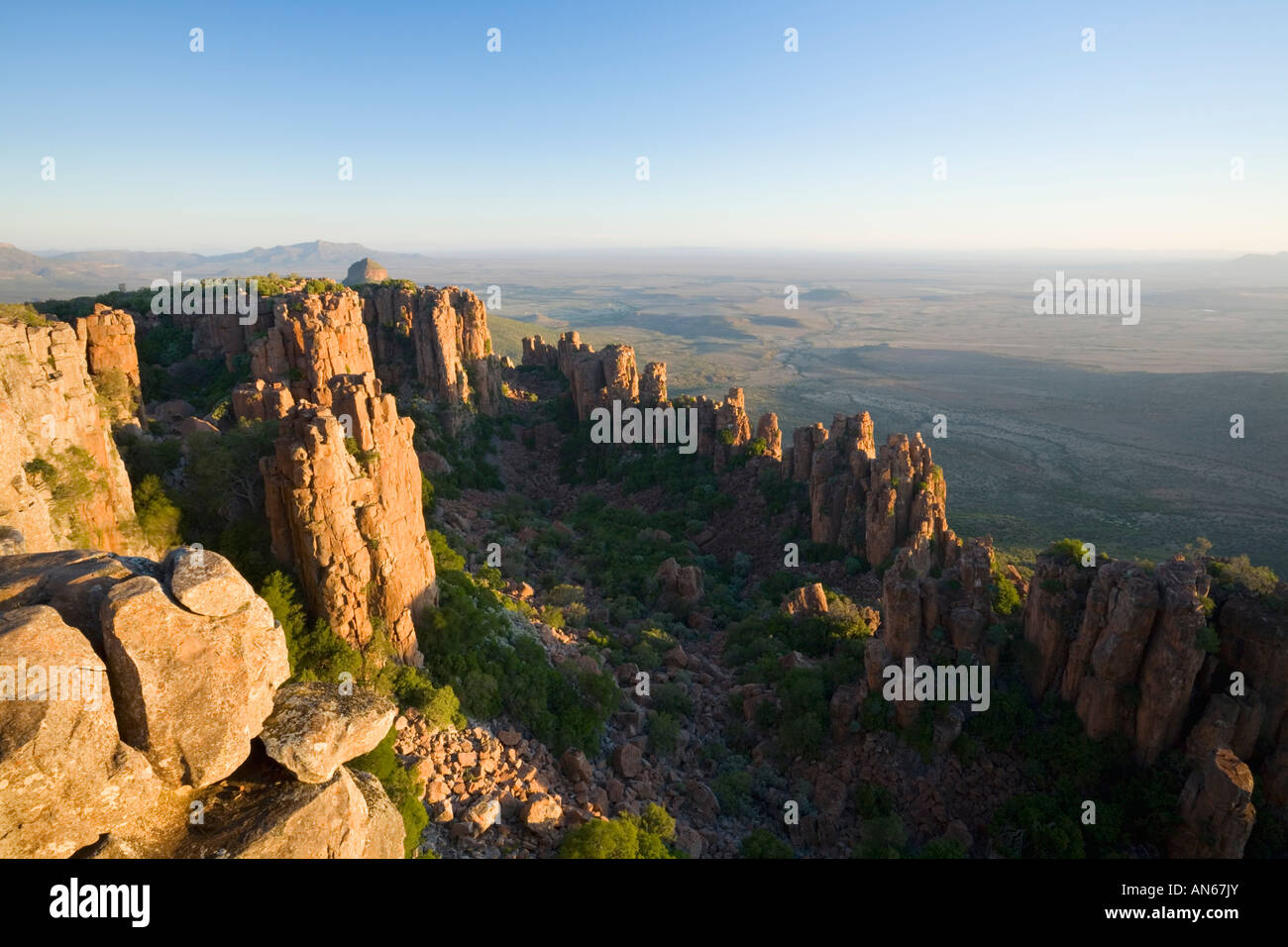 Das Valley of Desolation bei Sonnenuntergang Karoo Nature Reserve Graaff-Reinet South Africa Stockfoto