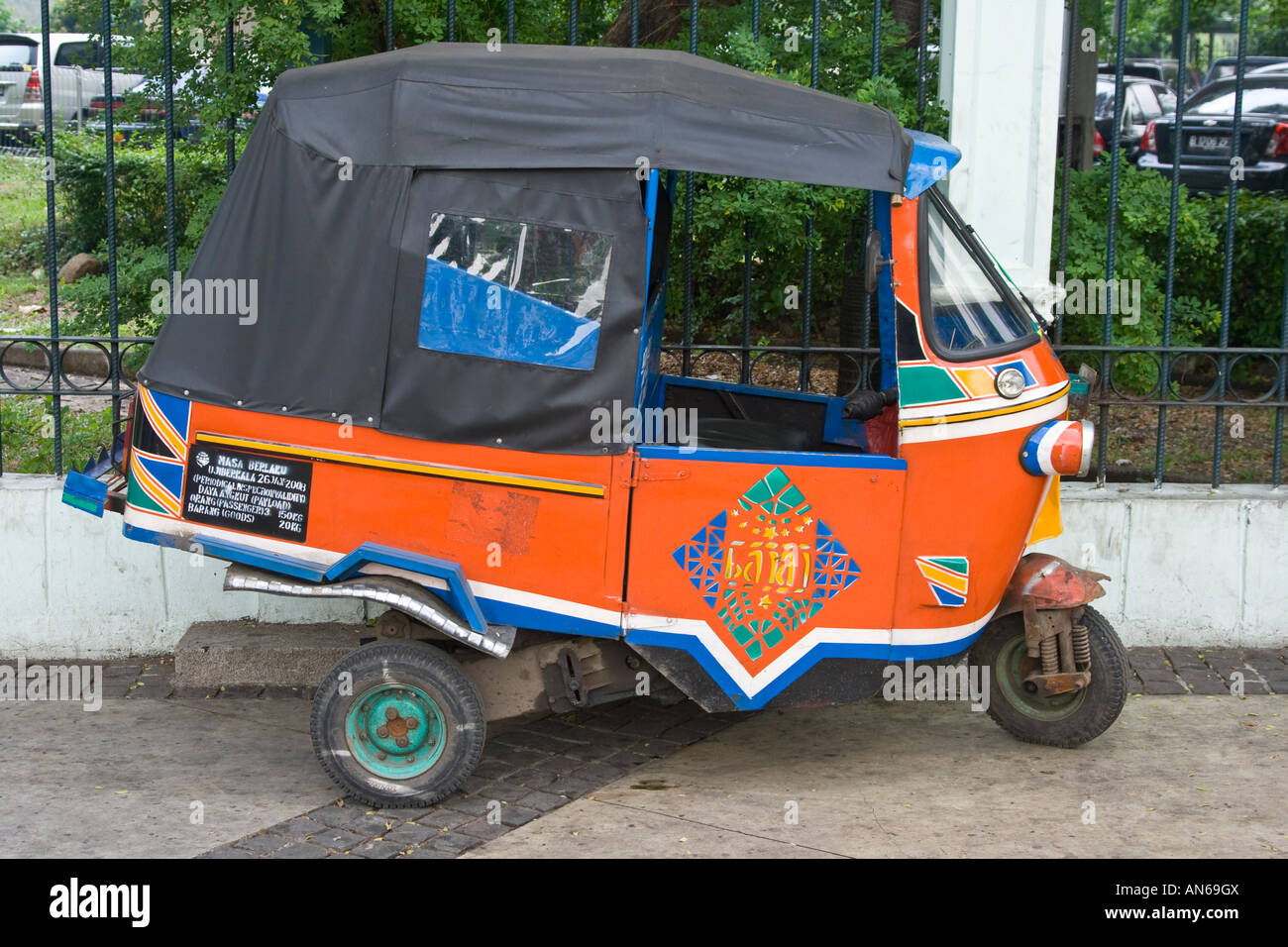 Tuk Tuk Jakarta Indonesien Stockfoto