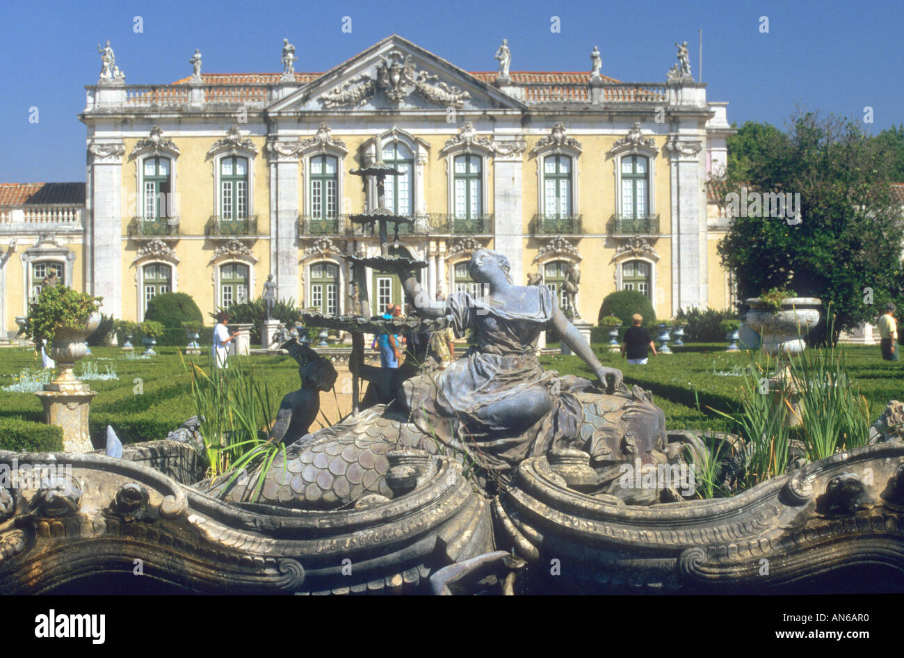 die schöne und elegante Palast von Queluz in Sintra im Portugalis der Sommersitz der königlichen Familie Stockfoto