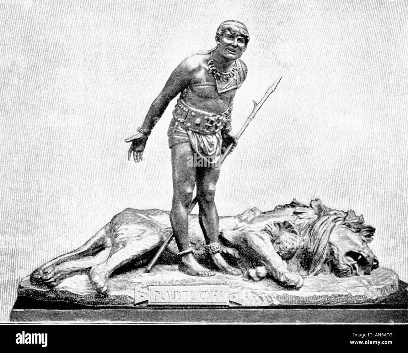 Römische Gladiatoren und Löwen Stockfoto