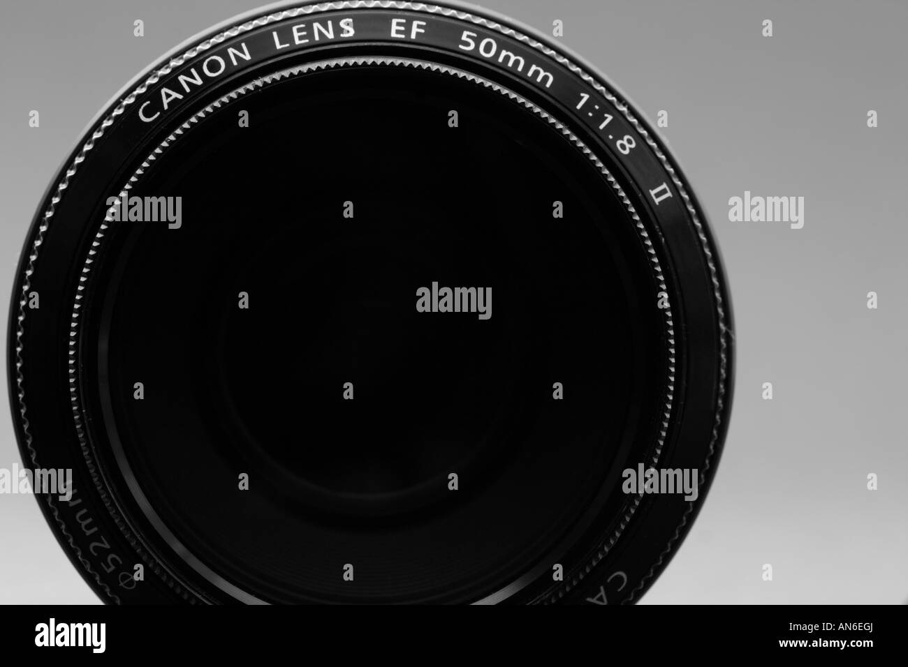 Canon EF 50mm 1.8II Objektiv hautnah Stockfoto