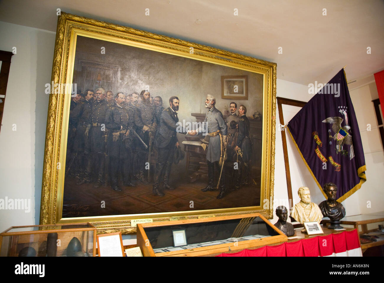 ILLINOIS Galena Frieden in Union von Thomas Nast Gemälde zeigt die Übergabe des Robert E Lee an Ulysses S Grant Stockfoto