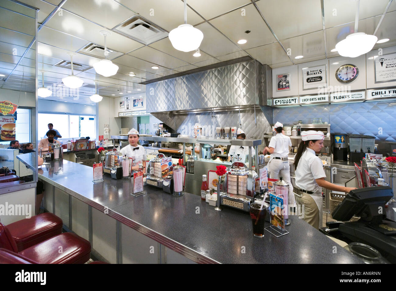 Mourayo Hamburger Restaurant im Retro-Stil, Pointe Orlando International Drive, Orlando, Florida, USA Stockfoto