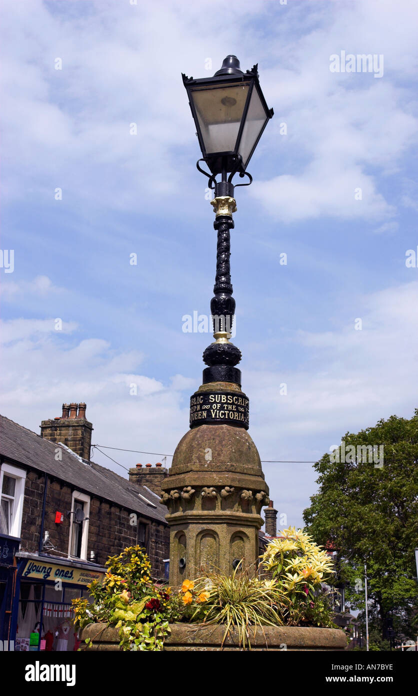 Viktorianischen Lampe in Barnoldswick Altstädter Ring Stockfoto