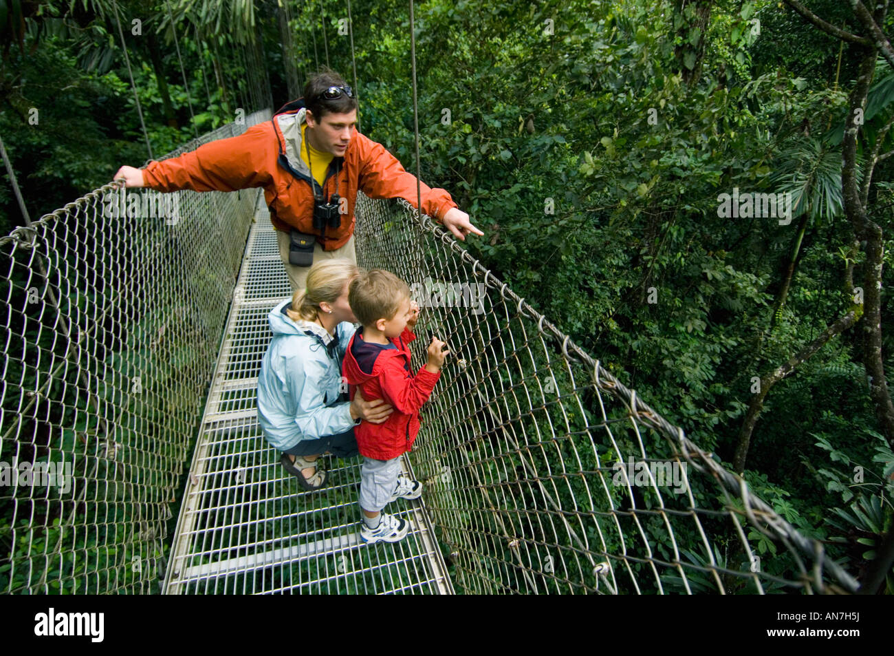 Regenwald am Arenal Hängebrücken, Costa Rica erkunden Stockfoto