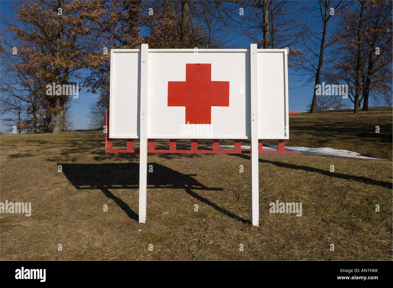 Erste Hilfe-Station bei Kensington Metropark in Milford Michigan USA Stockfoto