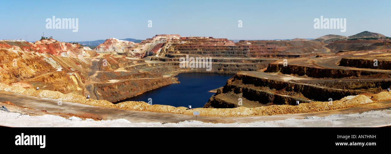 Tagebau in Cerro Colorado, Riotinto Huelva Stockfoto